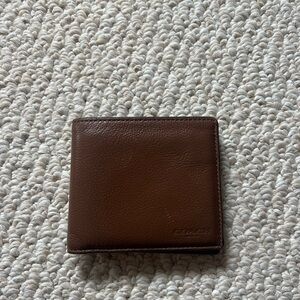 Coach Fold Wallet Brown Leather